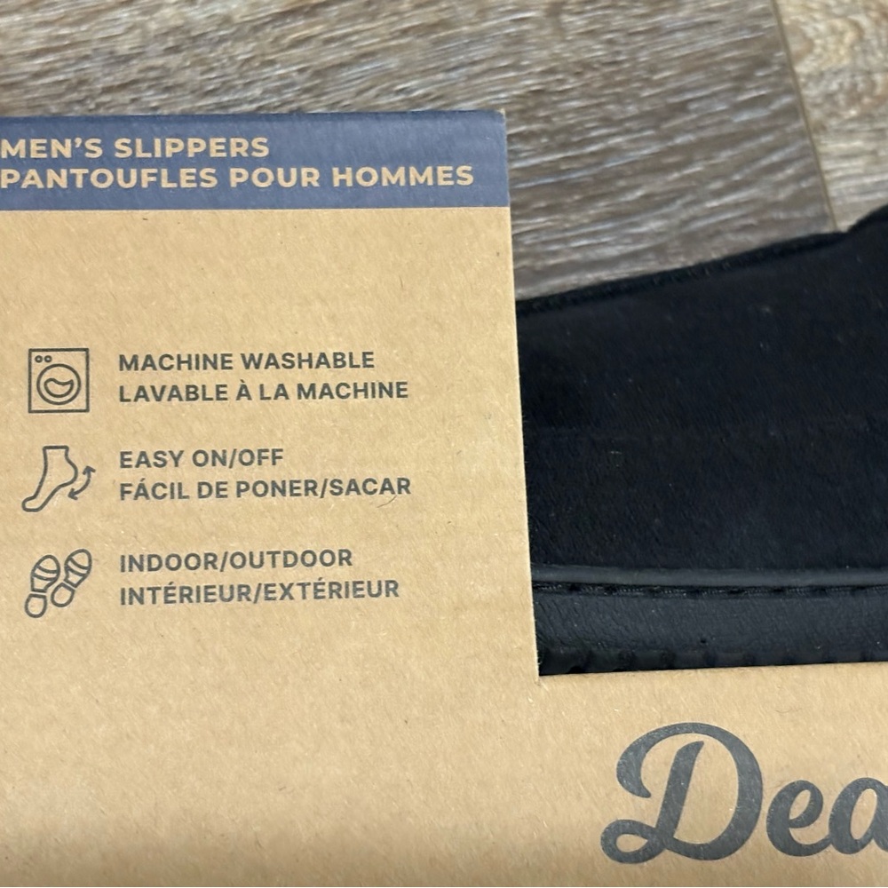 Dearfoams Men's Black Slippers 11/12 - Picture 3 of 7